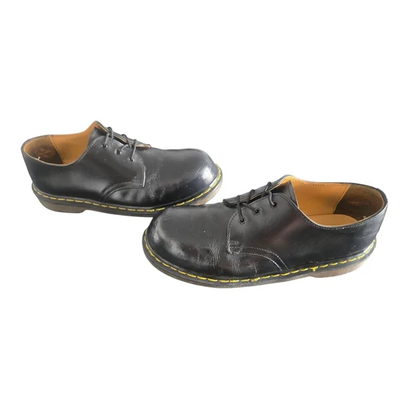 Doc Martens STEEL TOE, Black Leather Gibson Shoes Men's Size 9 - Picture 4 of 8